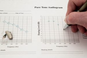 audiometric technician marking an Audiogram