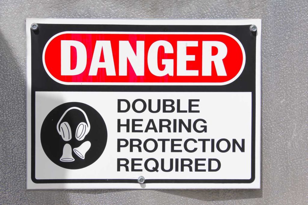 Danger Double Hearing Protection Required Sign.