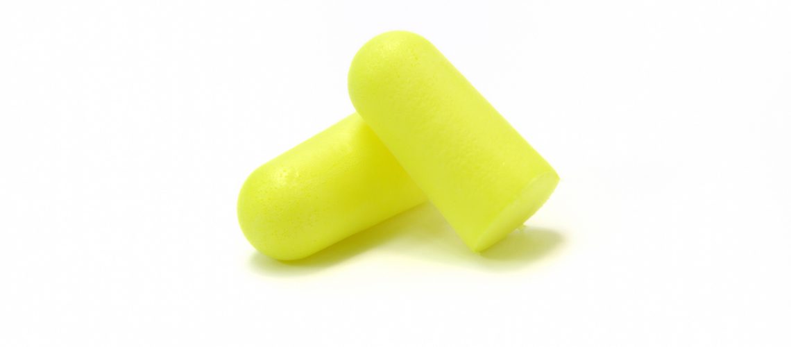 Yellow foam ear plugs